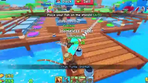 Placing fishermen on the dock and Equip Best