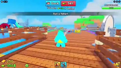 Rolling a fisherman at the Cash station