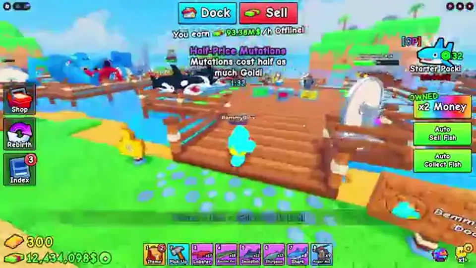 Mythic Beluga stand Cash per second on the HUD